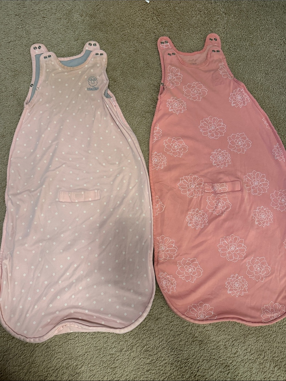 2 Woolino Merino Wool Sleep Sacks 2mo-2yr Pink Bundle